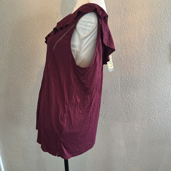 Suzanne Betro Signature ruffled sleeveless top in deep magenta NWT! - Picture 4 of 12